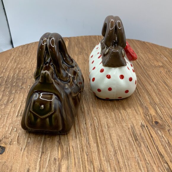 Grasslands Road Polka Dot Brown Purses Salt & Pepper Shaker Set - Picture 4 of 6